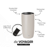 Voyager Tumbler with Clear Flip Lid & Straw I3